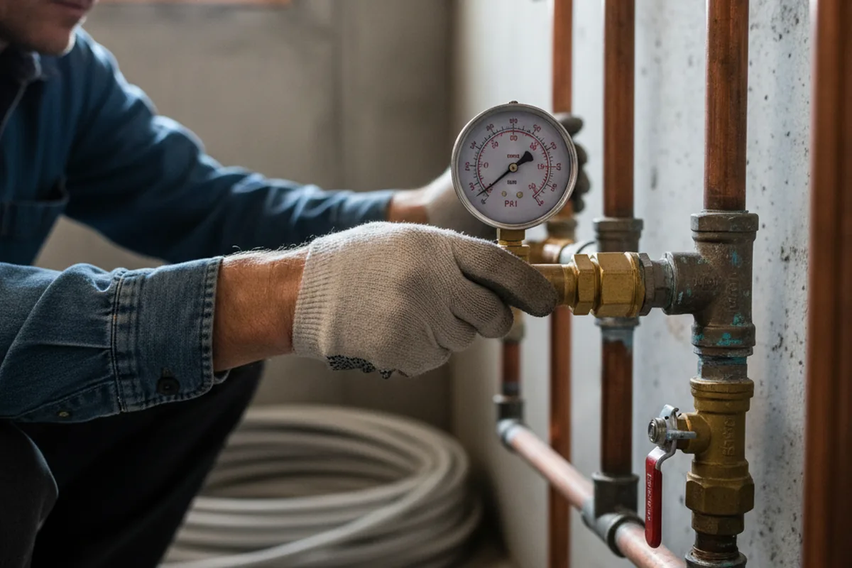 Pressure testing a repaired line during Water Line Repair in Aquasco